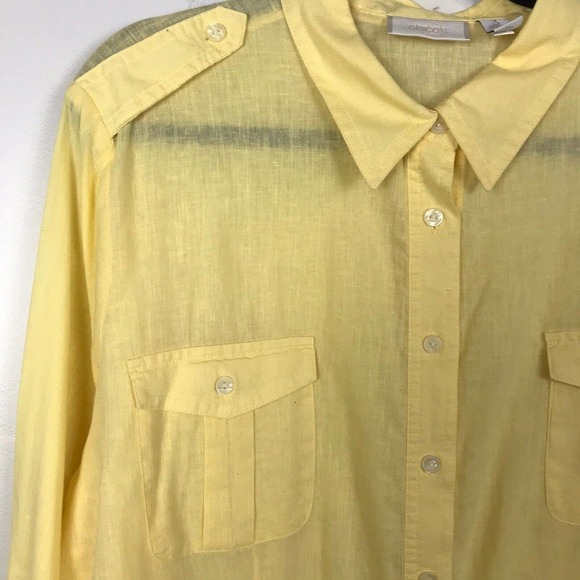 Chico's Simi Sheer Long Sleeve Lagenlook Top 3 - Picture 3 of 7